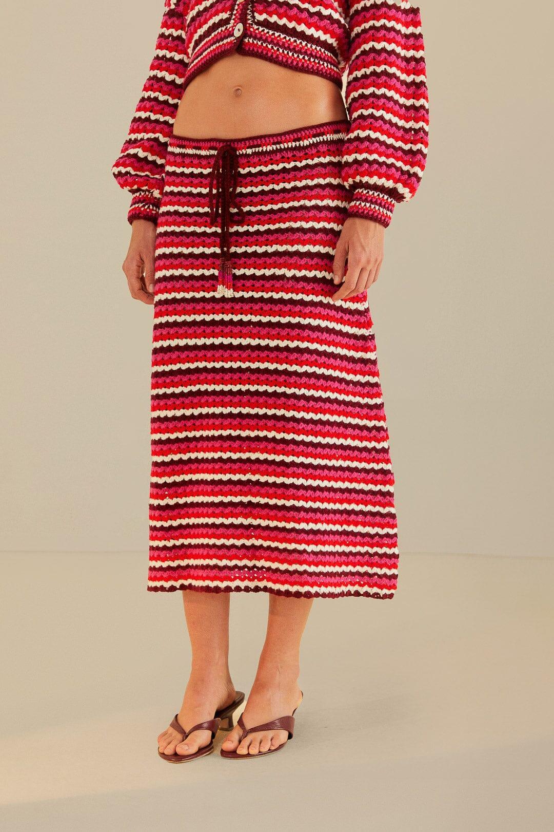 Colorful Stripes Crochet Skirt, COLORFUL STRIPES / XS Product Image