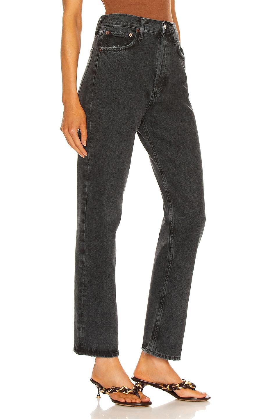 AGOLDE 90s Pinch Waist High Rise Straight Jeans Black Tea 29 Product Image