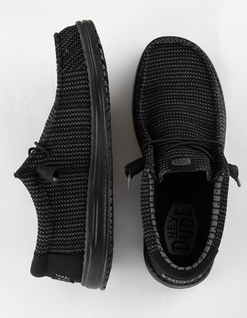 HEY DUDE Wally Stretch Mesh Mens Shoes - BLK/BLK Product Image