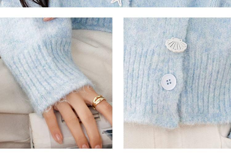 Plain Star Button Cardigan Product Image