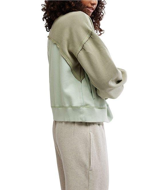 FP Movement Color Block Homestretch Drawstring Neckline Long Sleeve Slouchy Pullover Product Image