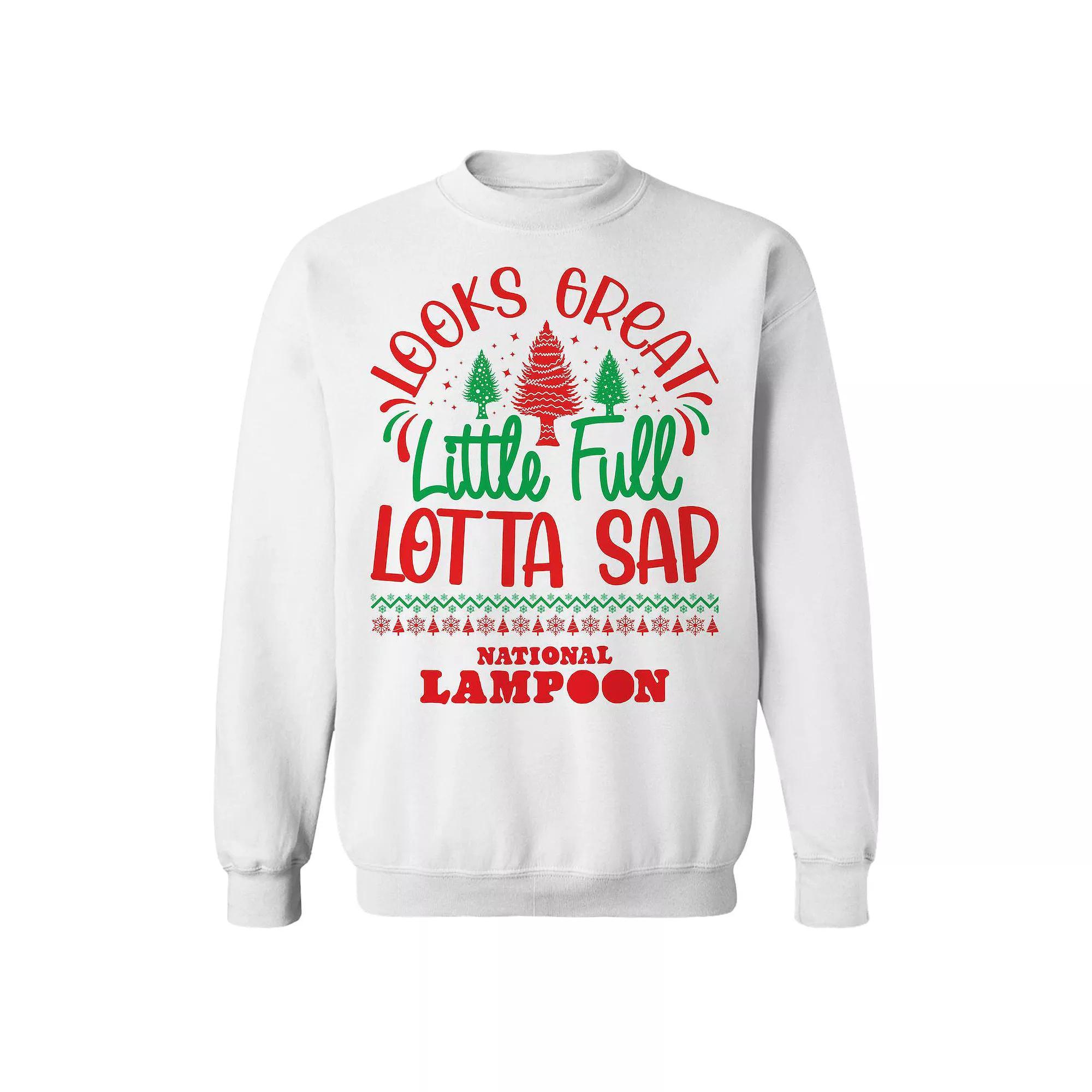 Men's Lotta Sap National Lampoon's Christmas Vacation Graphic Fleece Crew Sweatshirt, Size: XL, White Product Image