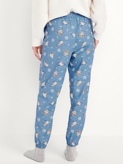 High-Waisted Flannel Pajama Joggers for Women Product Image