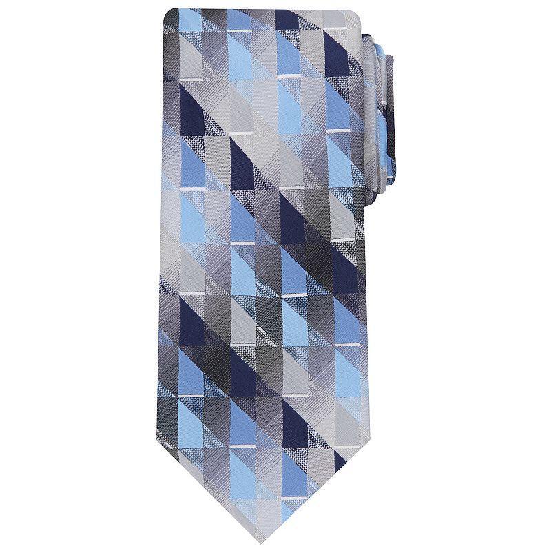 Men's Bespoke Geometric Tie, Blue Provinte Product Image