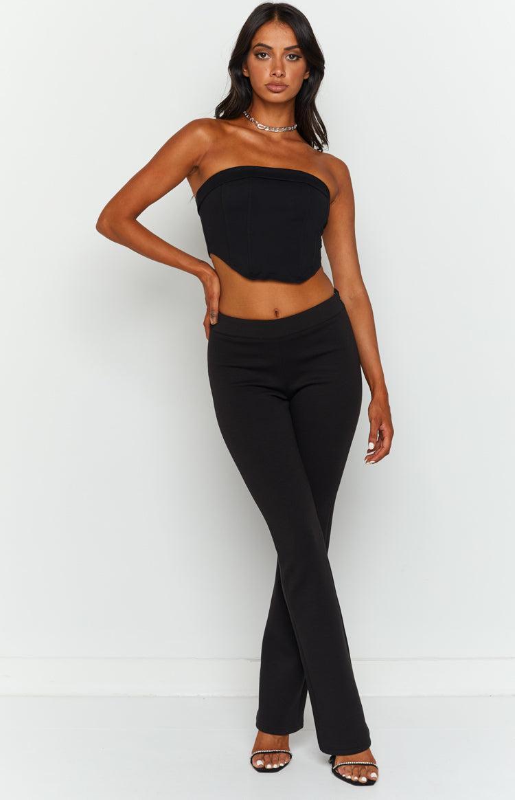 Noela Black Low Rise Pants Product Image