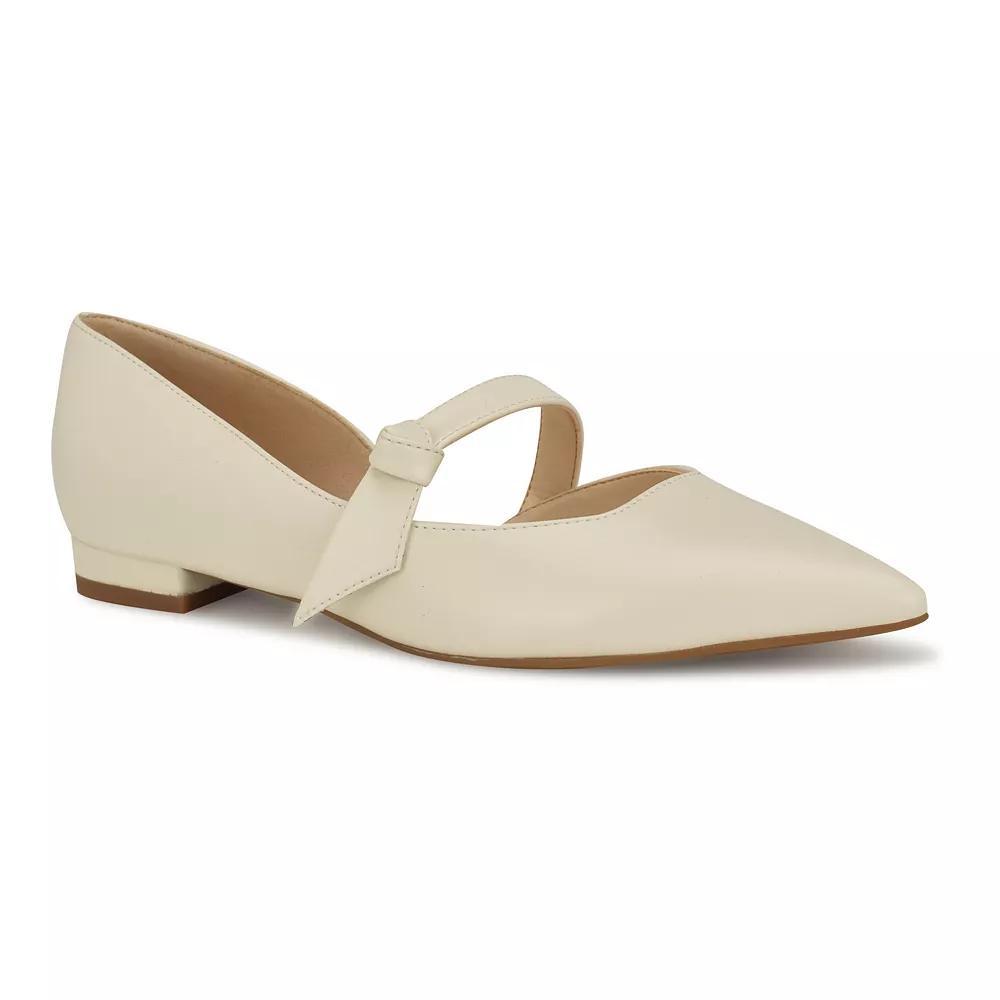 Nine West Leeza Pointy Womens Toe Slip-On Dress Flats Ivory Product Image