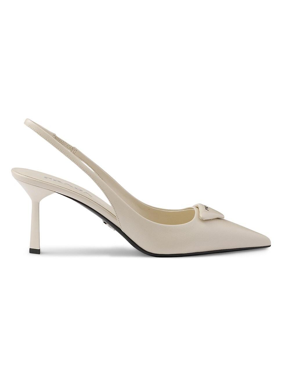 Prada Womens Saffiano Patent Leather Slingback Pumps Product Image