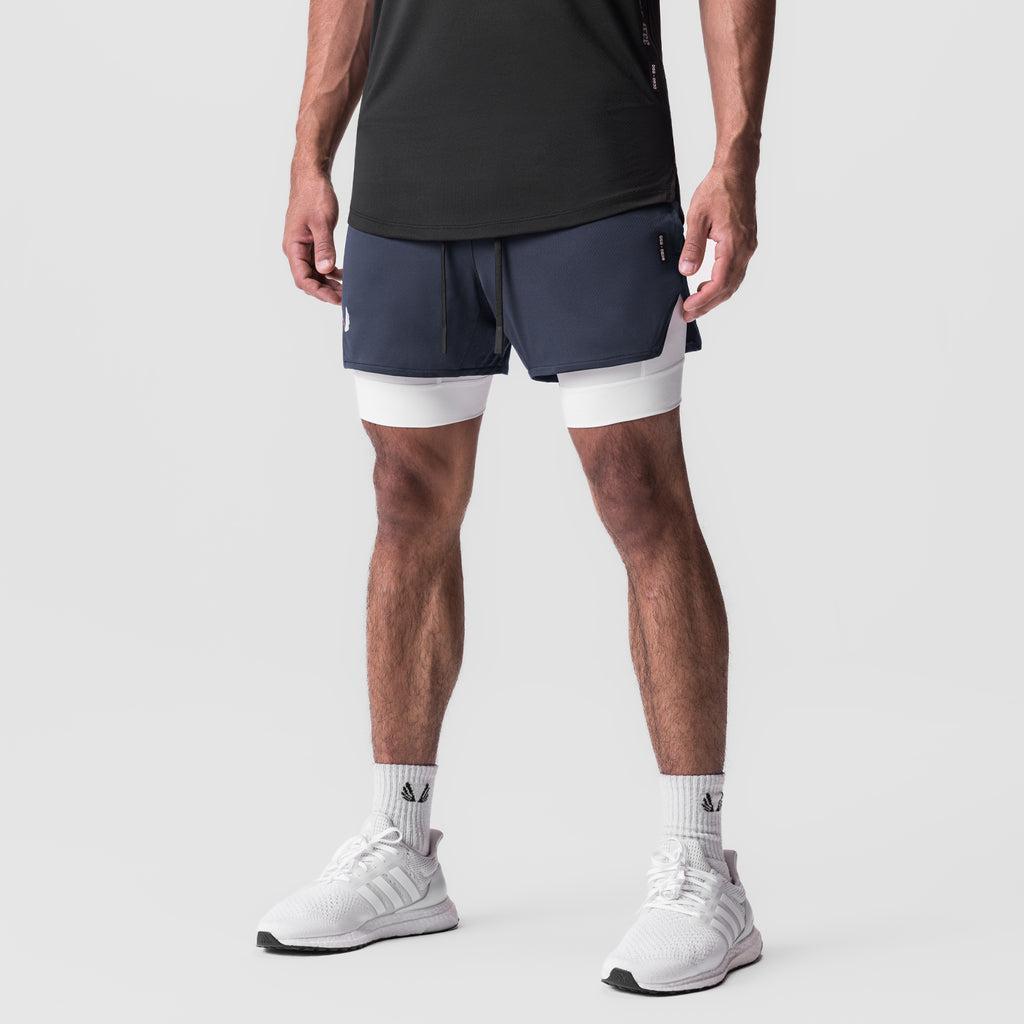 0828. AeroSilver® 5" Liner Short - Navy "Wings"/White Product Image