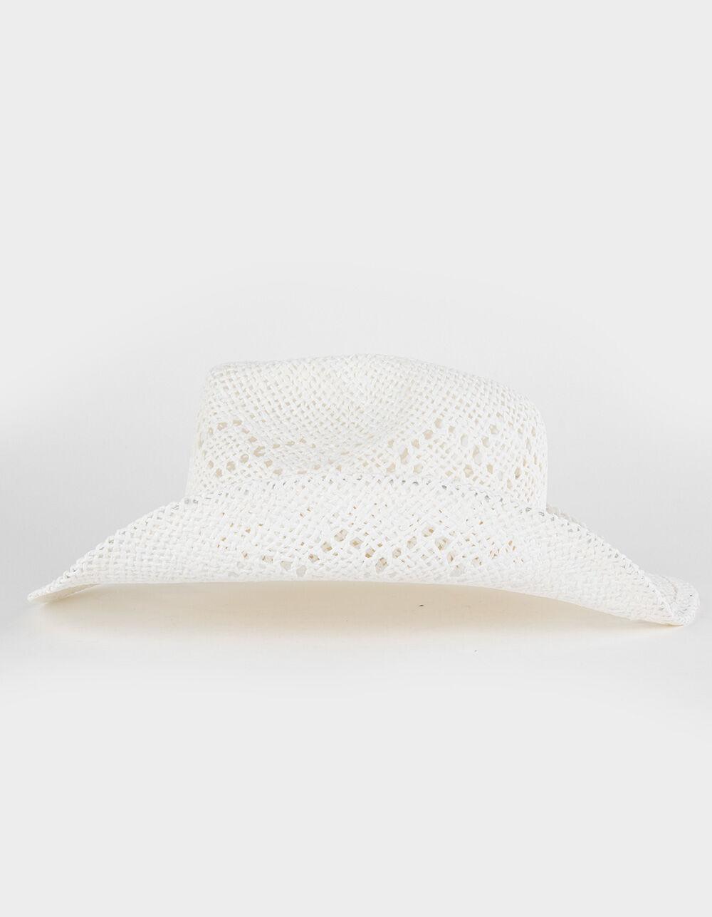 Womens Straw Cowboy Hat - WHITE Product Image