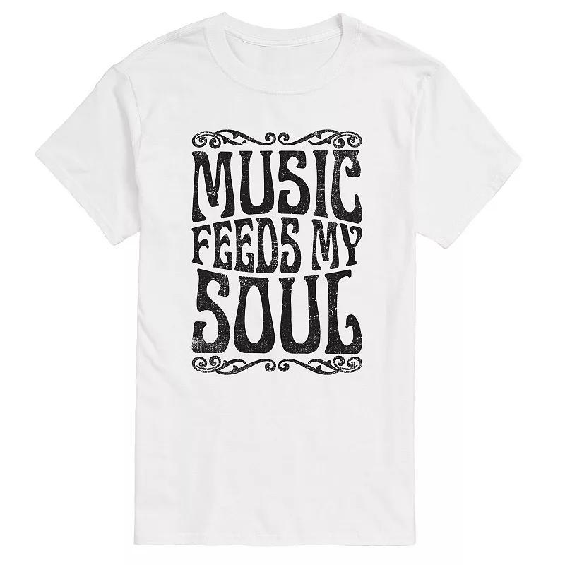 Big & Tall Music Feeds My Soul Tee, Men's, Size: 5XB, White Product Image
