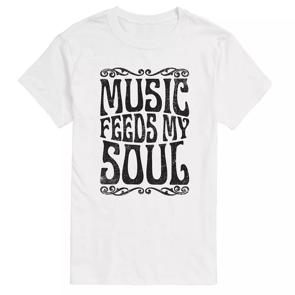 Big & Tall Music Feeds My Soul Tee, Men's, Size: 5XB, White Product Image