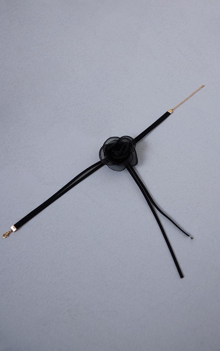 Black Corsage Tie Choker Product Image
