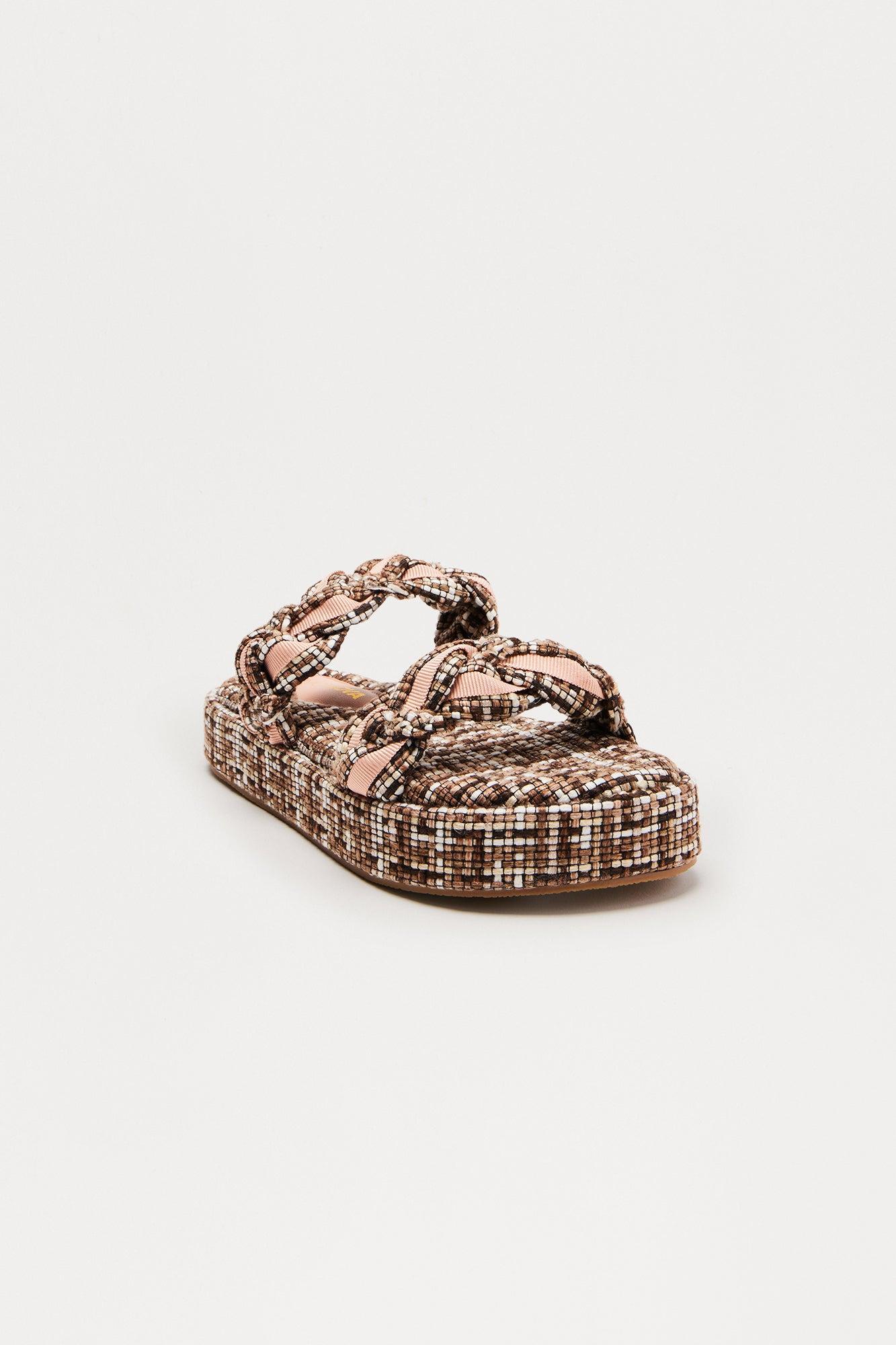 Farlow Braided Strap Slides - Pink/combo Female Product Image