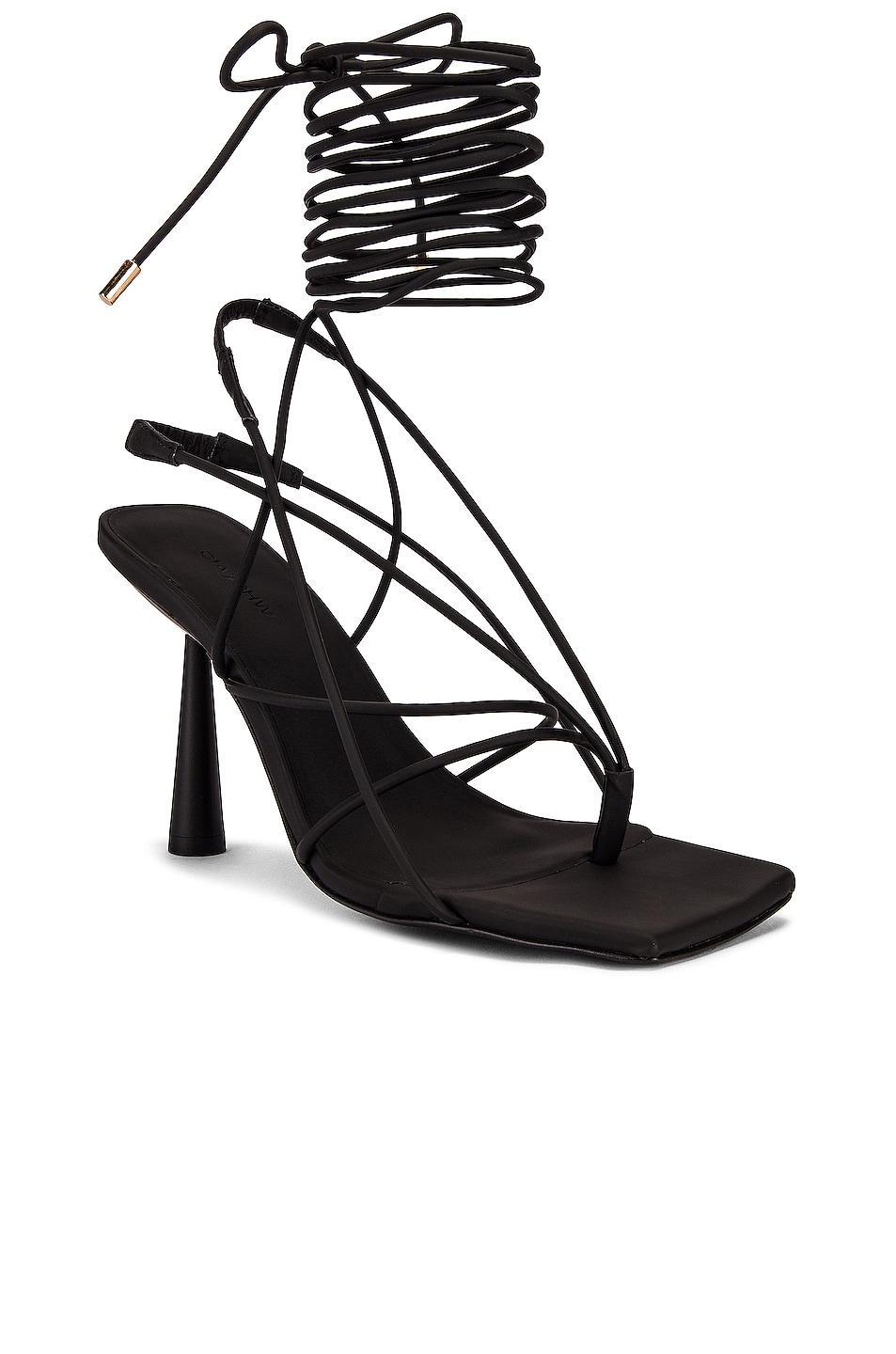 GIA BORGHINI x RHW Tall Lace Up Sandal in Black Product Image