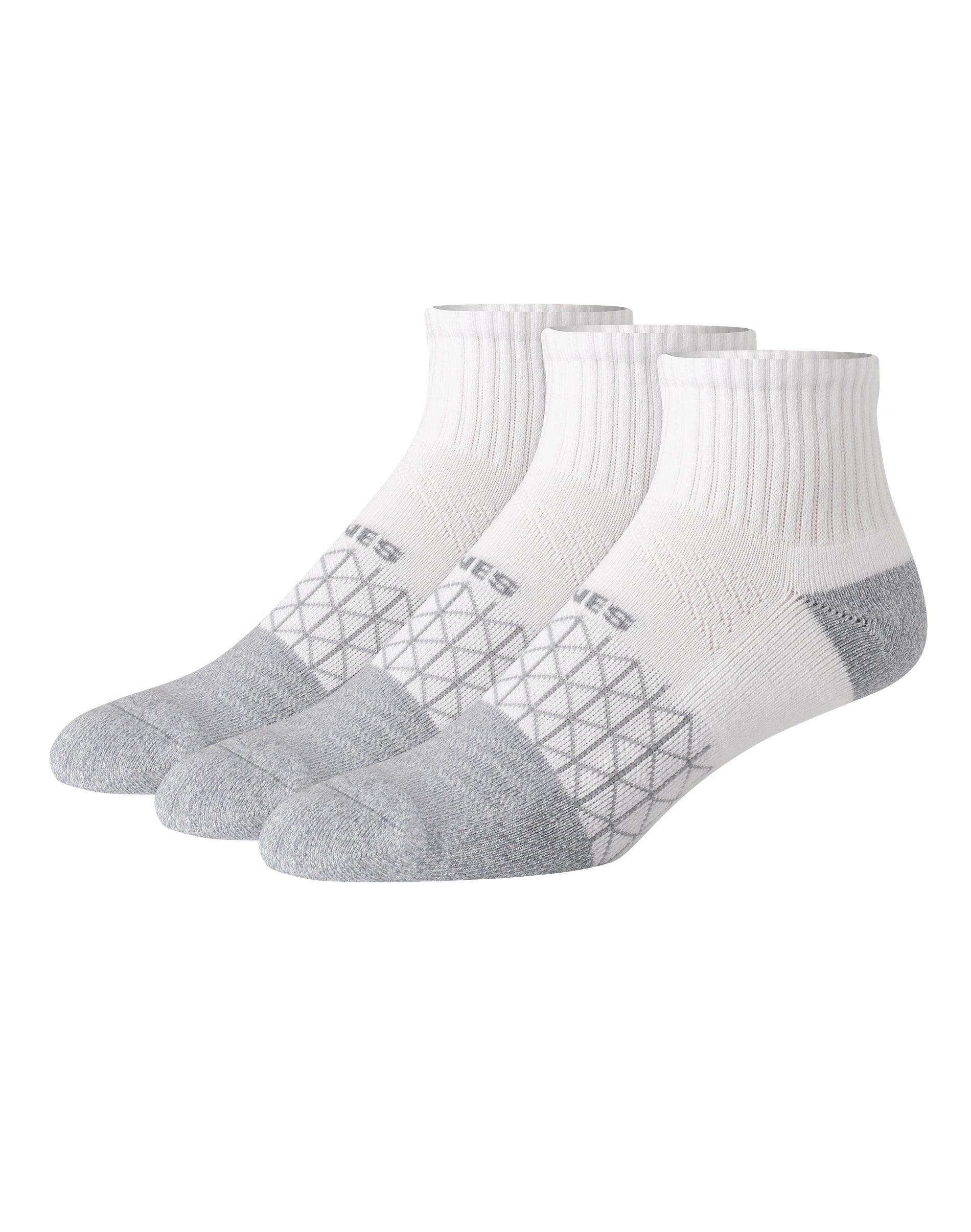 Hanes Men's 3pk Absolute Active Cushioned Ankle Socks 6-12: Cotton Blend, Arch Support, Seamless Toe, Breathable Mesh Product Image