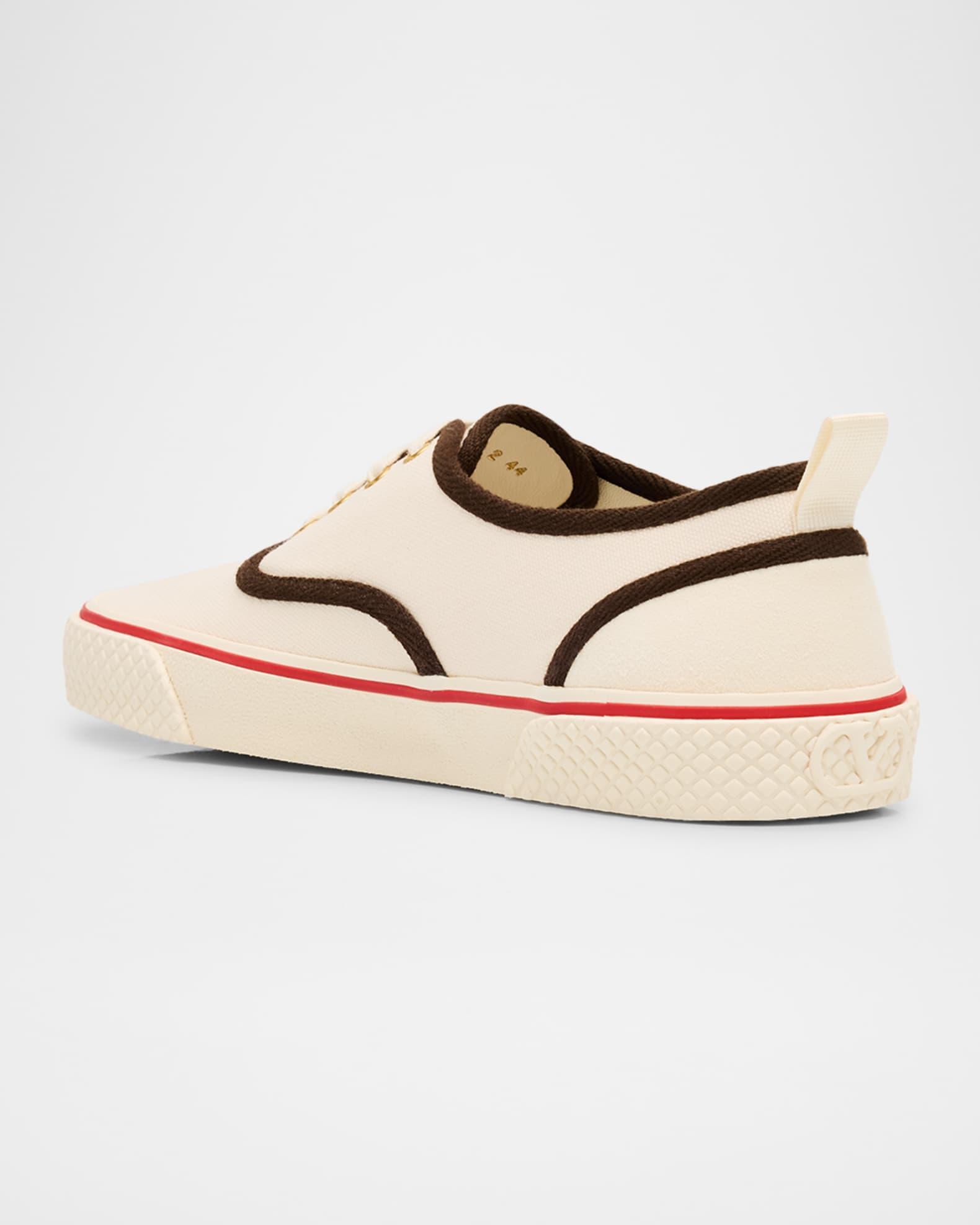 Men's Nojoke Canvas Leather VLogo Low-Top Sneakers Product Image
