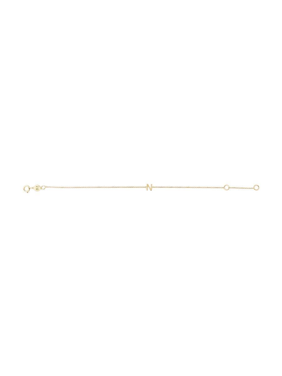 Womens 14K Yellow Gold Initial Charm Bracelet Product Image