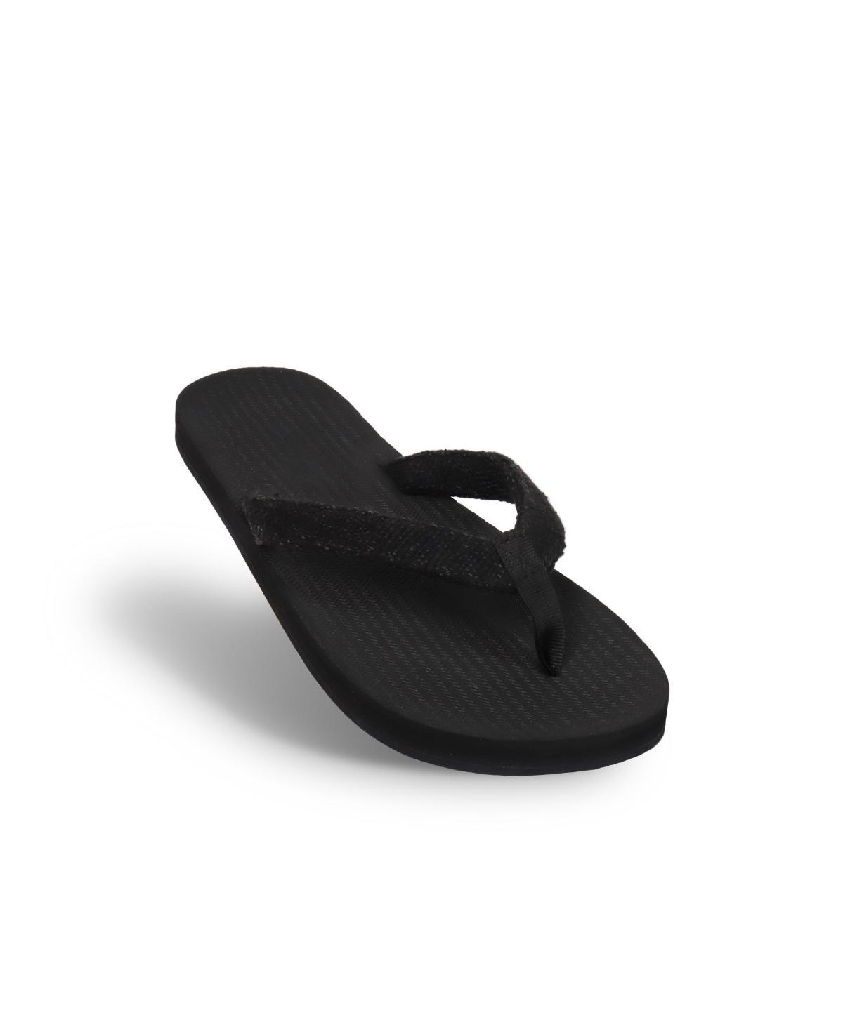 Indosole Mens Men s Flip Flops Recycled Pable Straps - Black Product Image