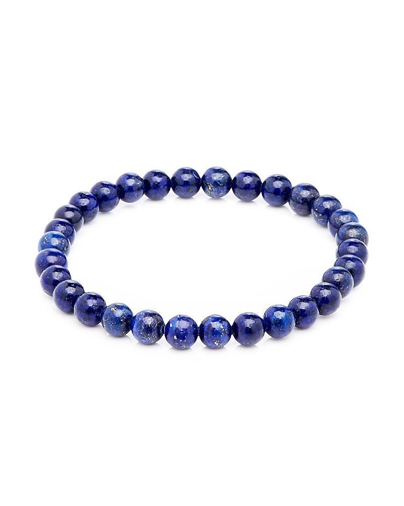 Mens Lapis Lazuli Beaded Stretch Bracelet Product Image