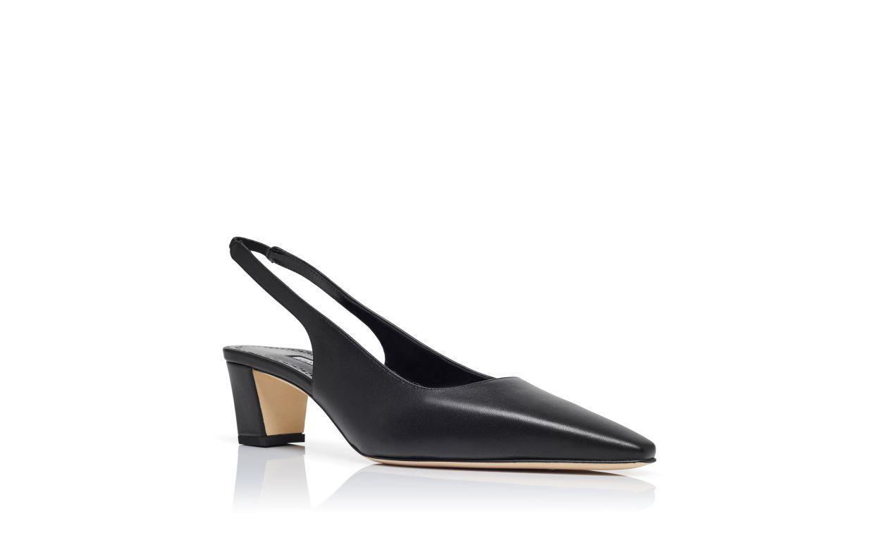 TEUTAMOSPLA Black Nappa Leather Slingback Pumps Product Image