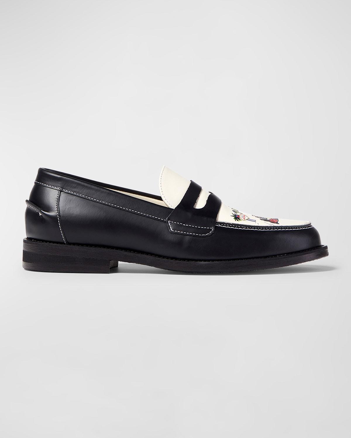 Mens Wilde Vegas Strip Leather Penny Loafers Product Image