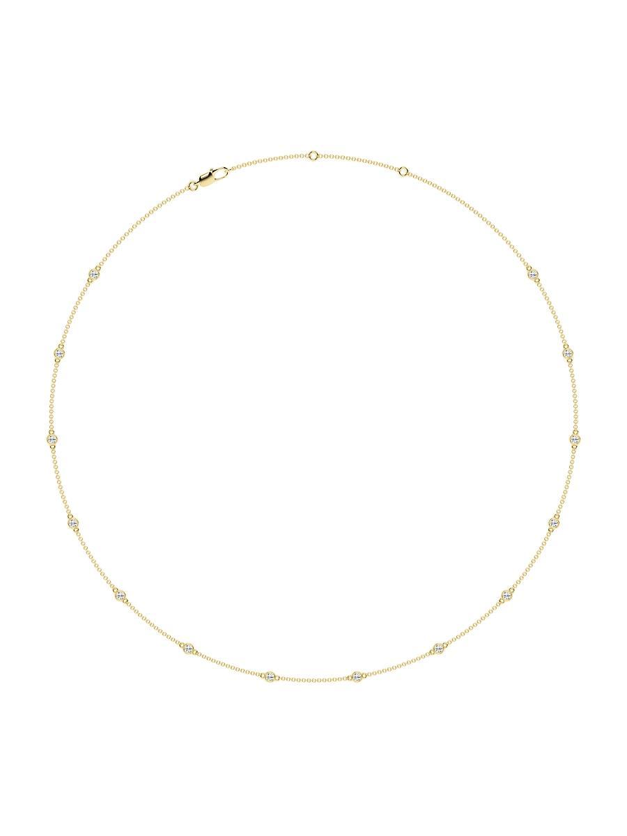 Womens 14K Yellow Gold & Lab-Grown 14-Diamond Station Necklace/5.00-20.00 TCW Product Image