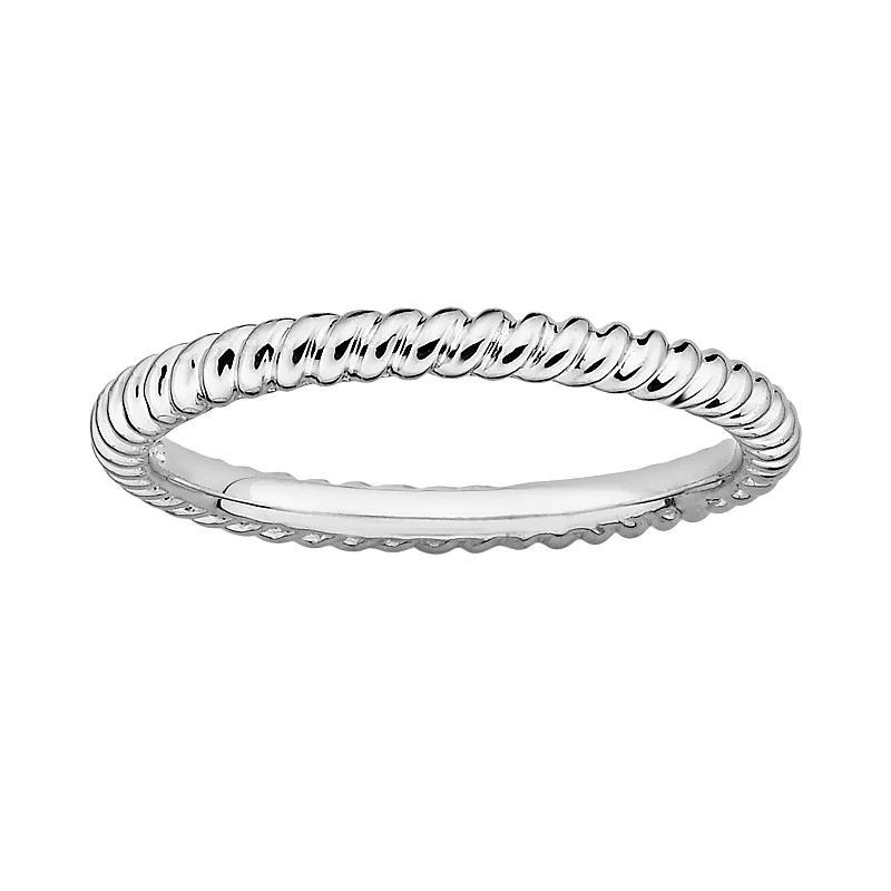 Stacks & Stones Sterling Silver Twist Stack Ring, Women's, Size: 8 Product Image