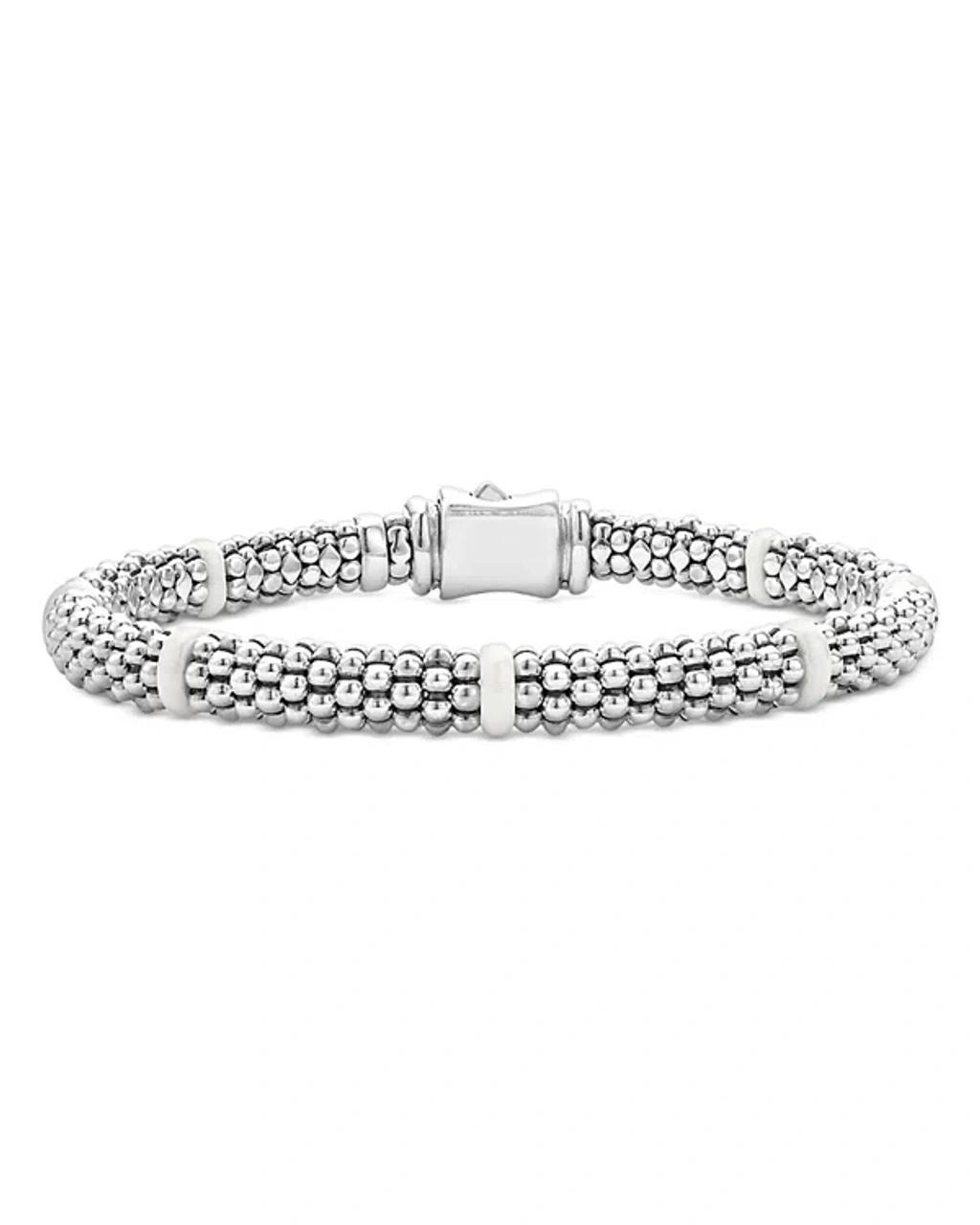 Lagos Sterling Silver White Caviar Ceramic Beaded Bracelet Product Image