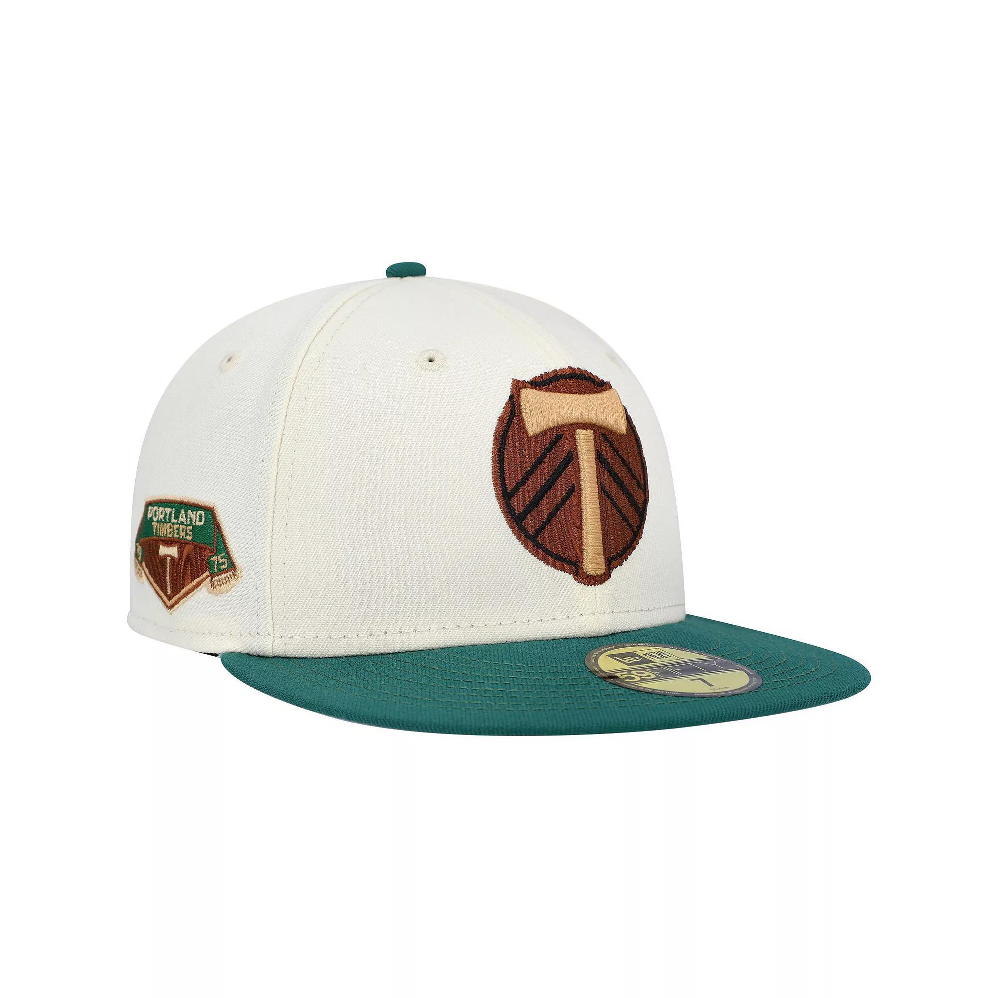 Men's New Era Cream Portland Timbers Woodgrain 59FIFTY Fitted Hat, Size: 7 1/8, Beige Product Image