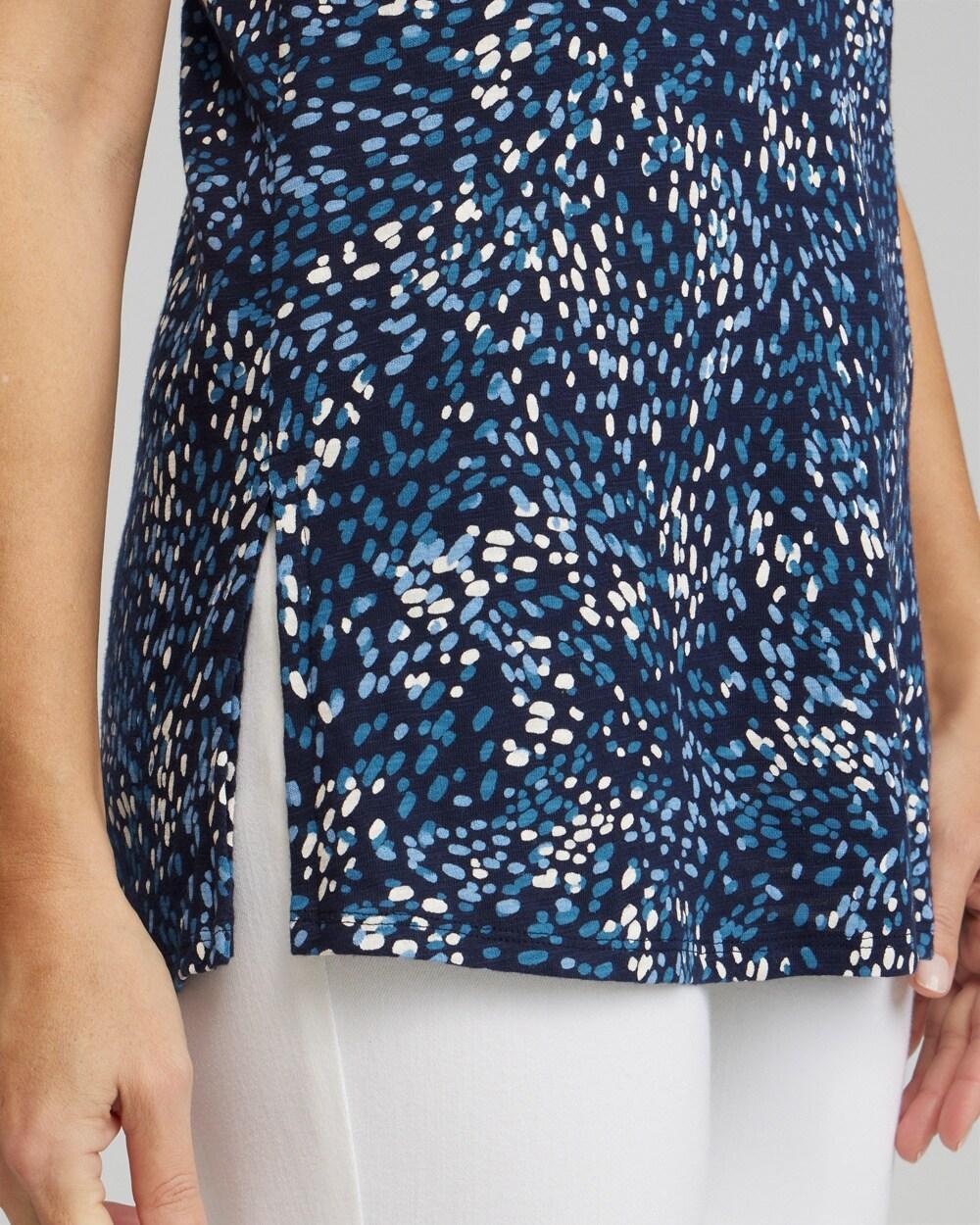 Dot Print Collared Tunic Tank Product Image