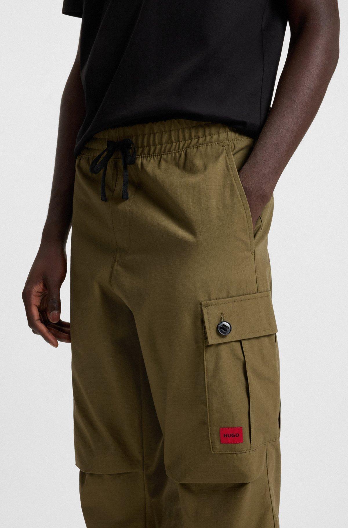 Regular-fit cargo trousers in ripstop cotton Product Image