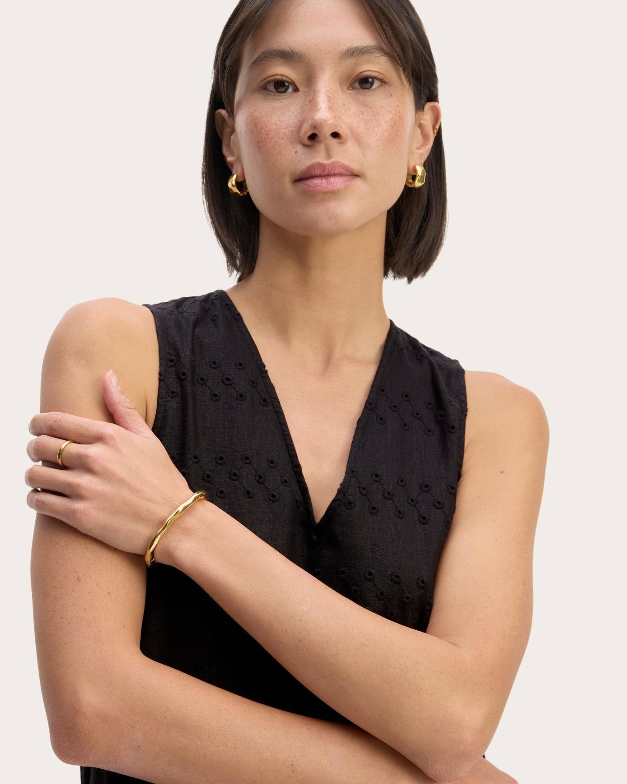 The Linen Eyelet Maxi Dress Product Image