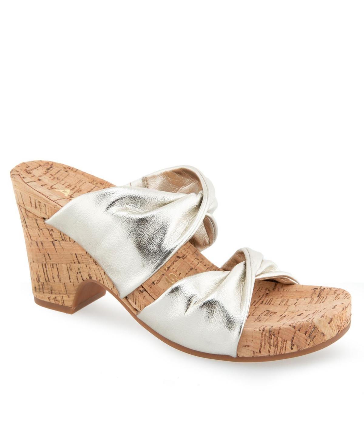 Aerosoles Mercer Women's Wedge Sandals, Size: 5 Medium, Soft Gold Pu Product Image