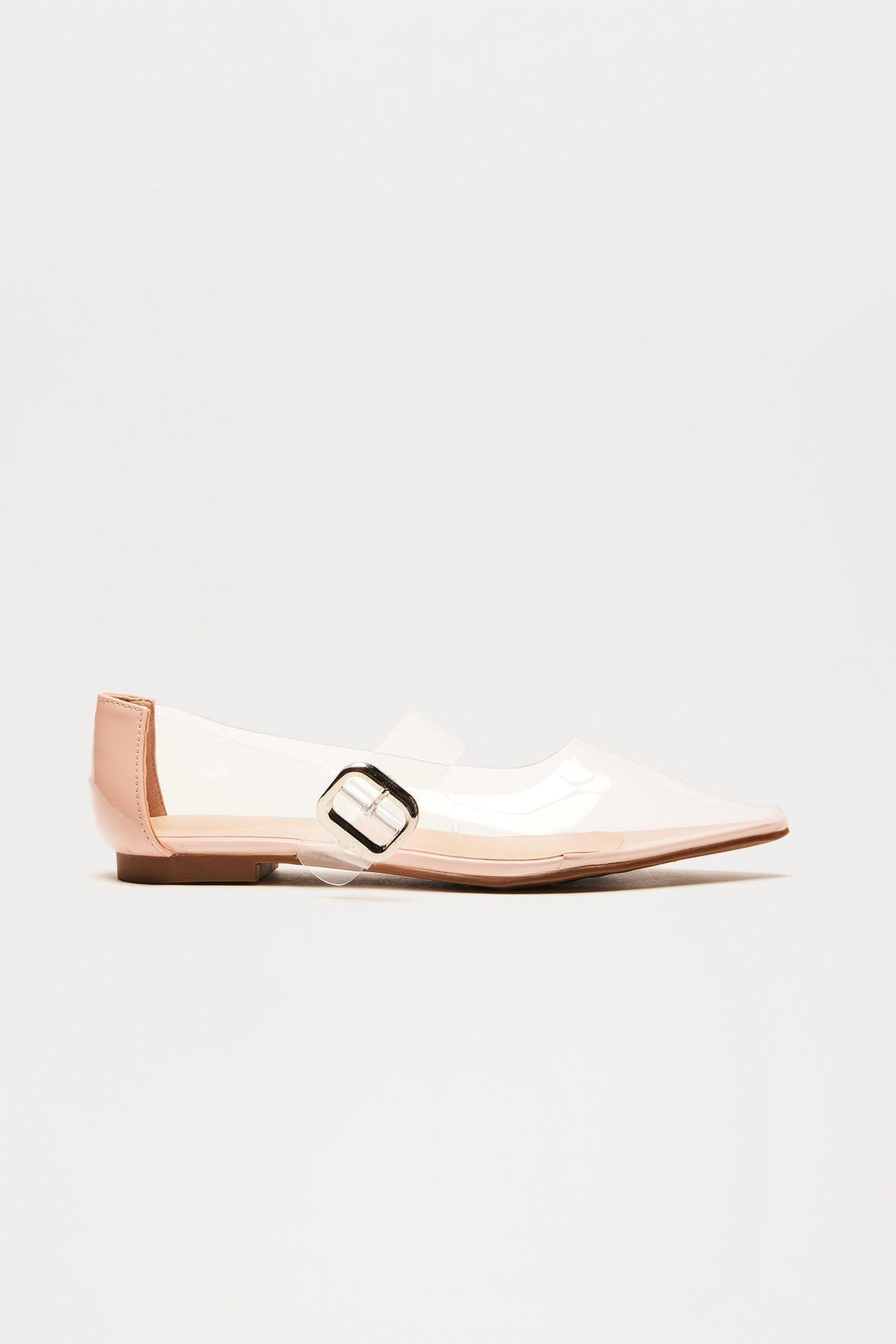 Valletta Buckle Flats - Nude Product Image