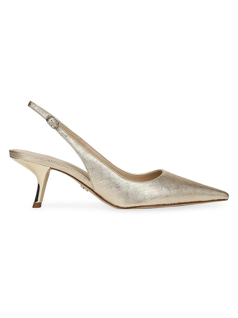 Sam Edelman Bianka Slingback Metallic Pointed Toe Pumps Product Image