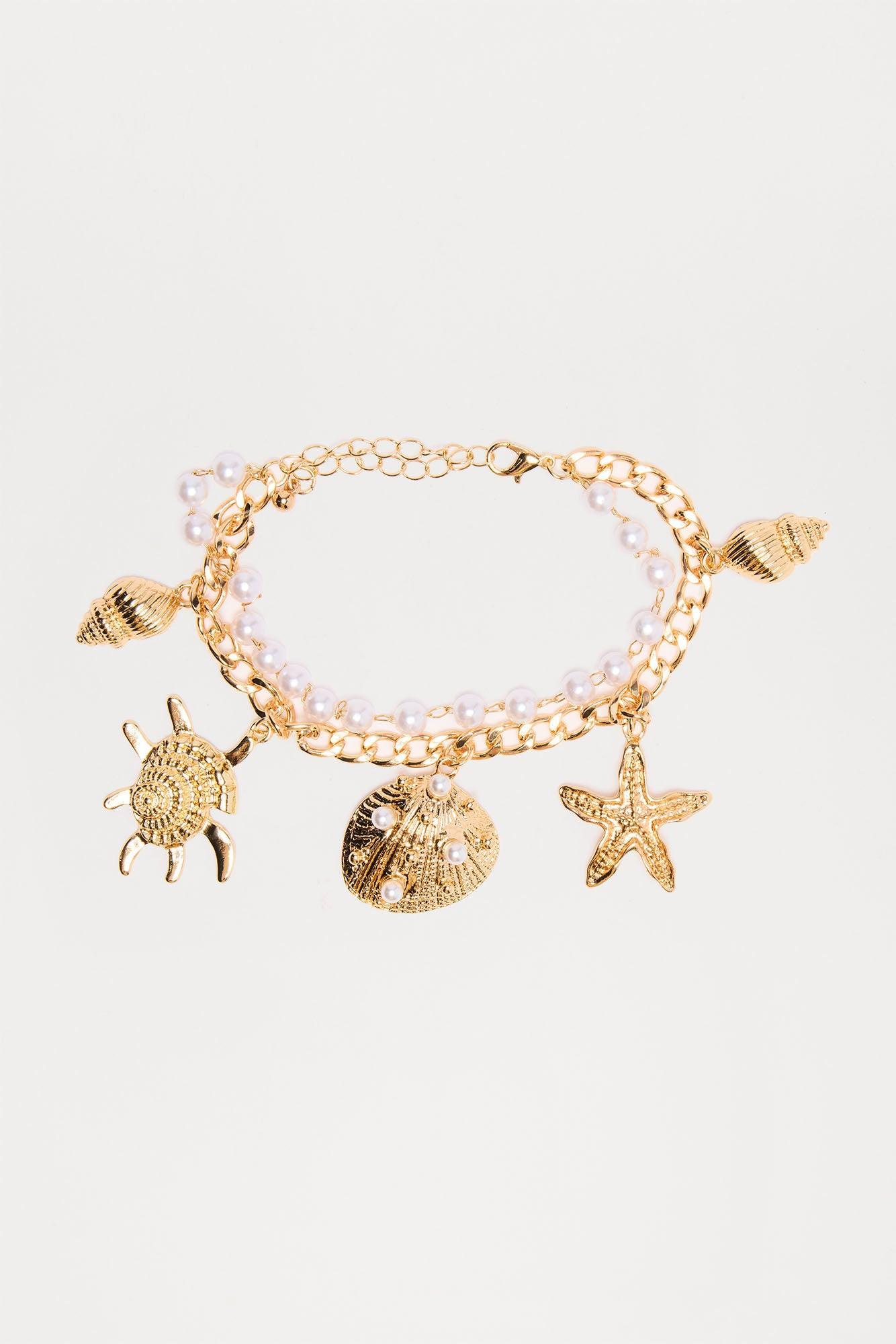 Waves Are Calling Anklet Bracelet - Gold Product Image