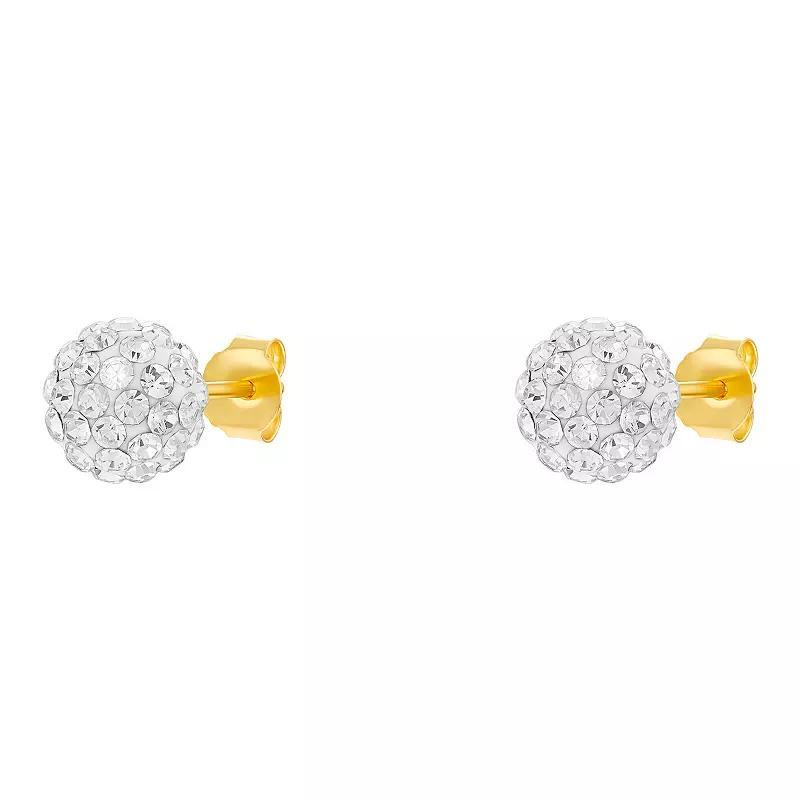 PRIMROSE Sterling Silver Crystal Ball Stud Earrings, Women's, Gold Over Sterling Product Image
