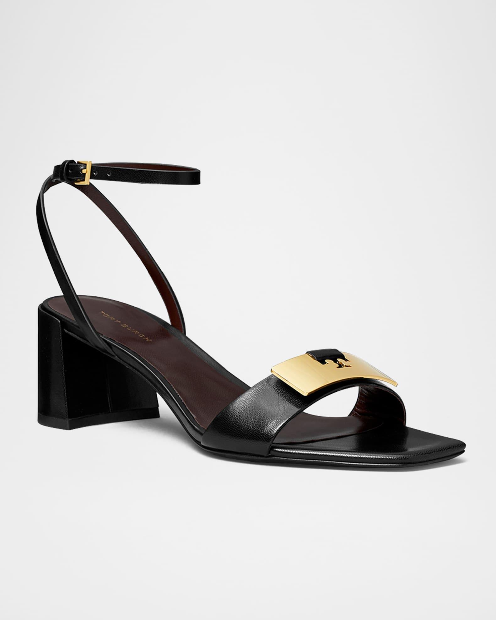 Gigi Leather Bar Ankle-Strap Sandals Product Image