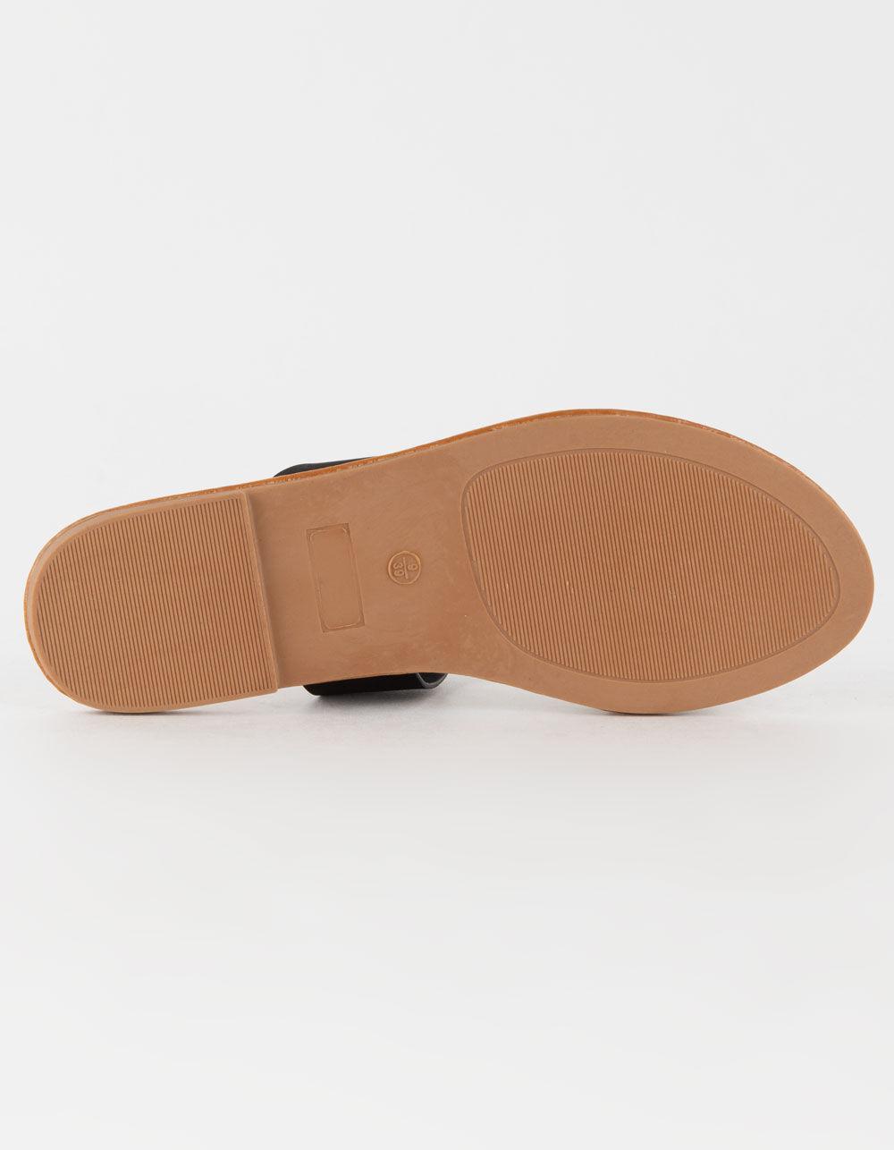 BAMBOO Double Strap Womens Sandals - BLACK Product Image