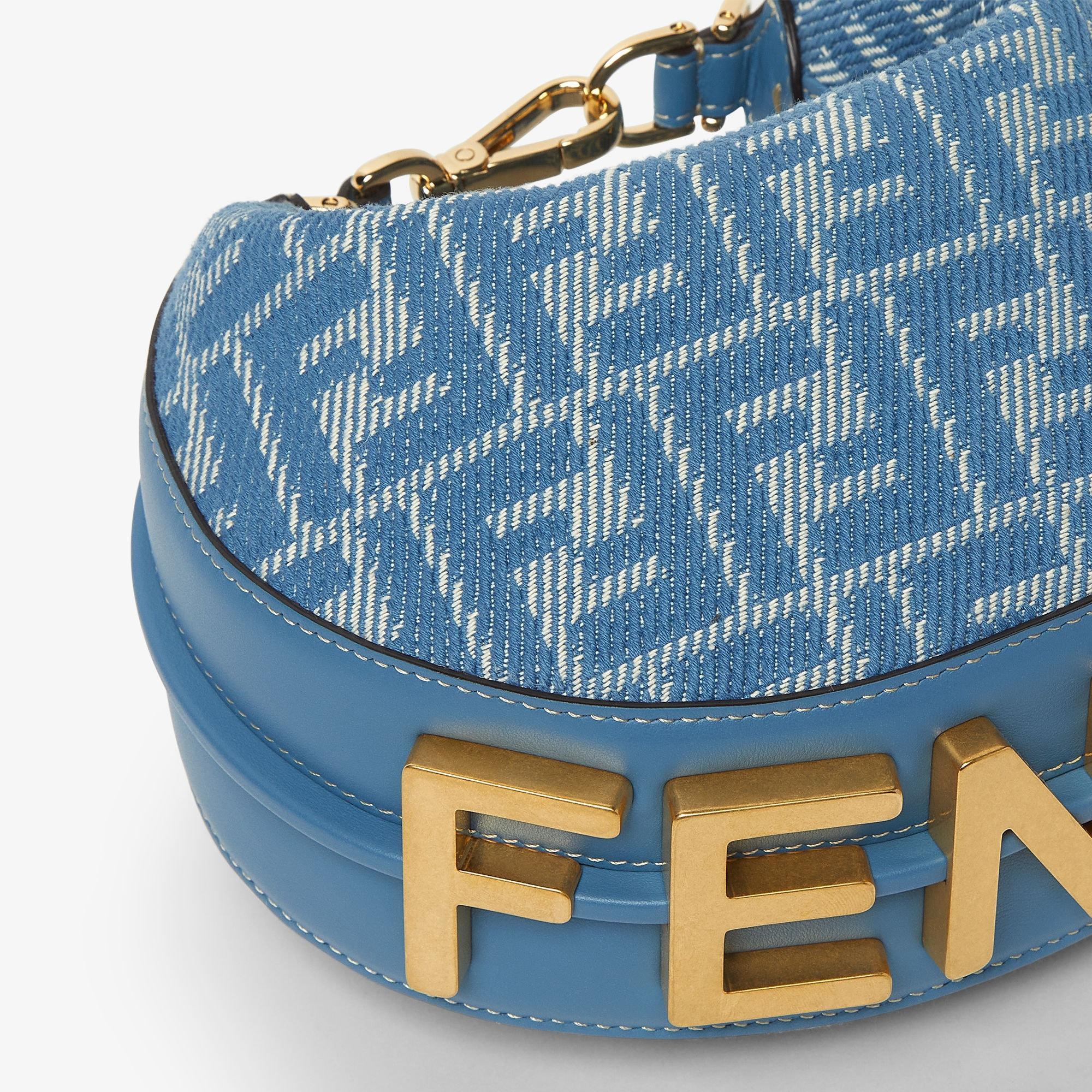 Fendigraphy MiniBlue denim-effect FF jacquard mini-bag Product Image