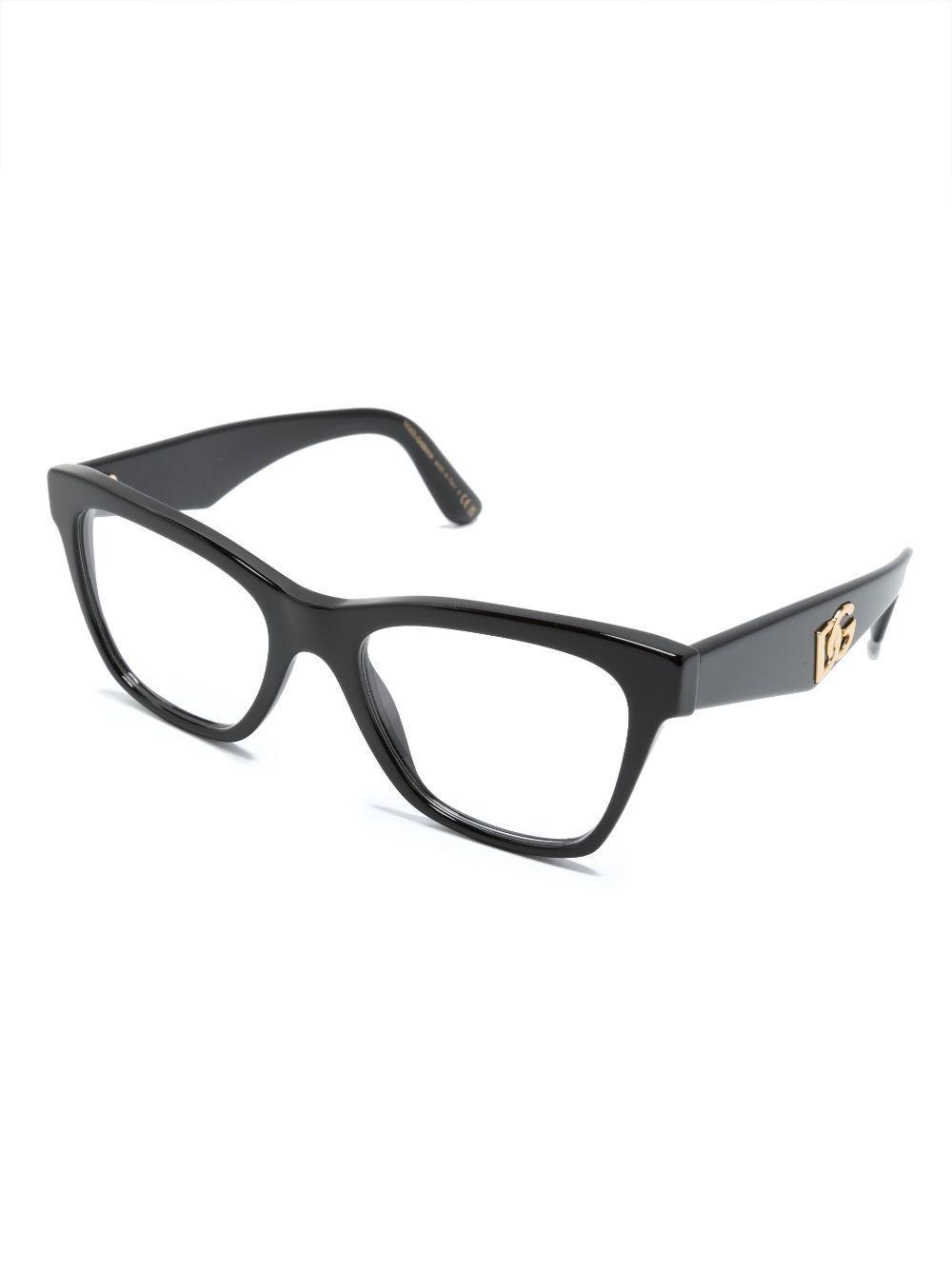 DOLCE & GABBANA Square-frame Clear-lenses Glasses In Black Product Image
