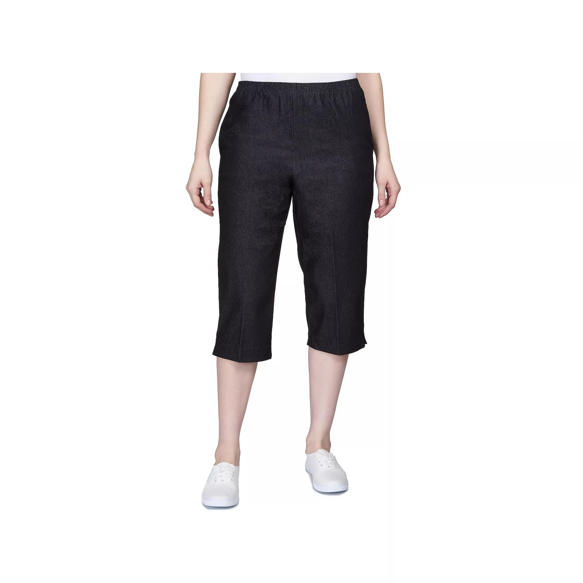 Womens Alfred Dunner Pull-On Denim Capri Pants Product Image
