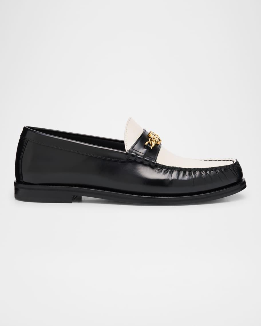 Mens Two-Tone Leather MA Chain Bit Loafers Product Image