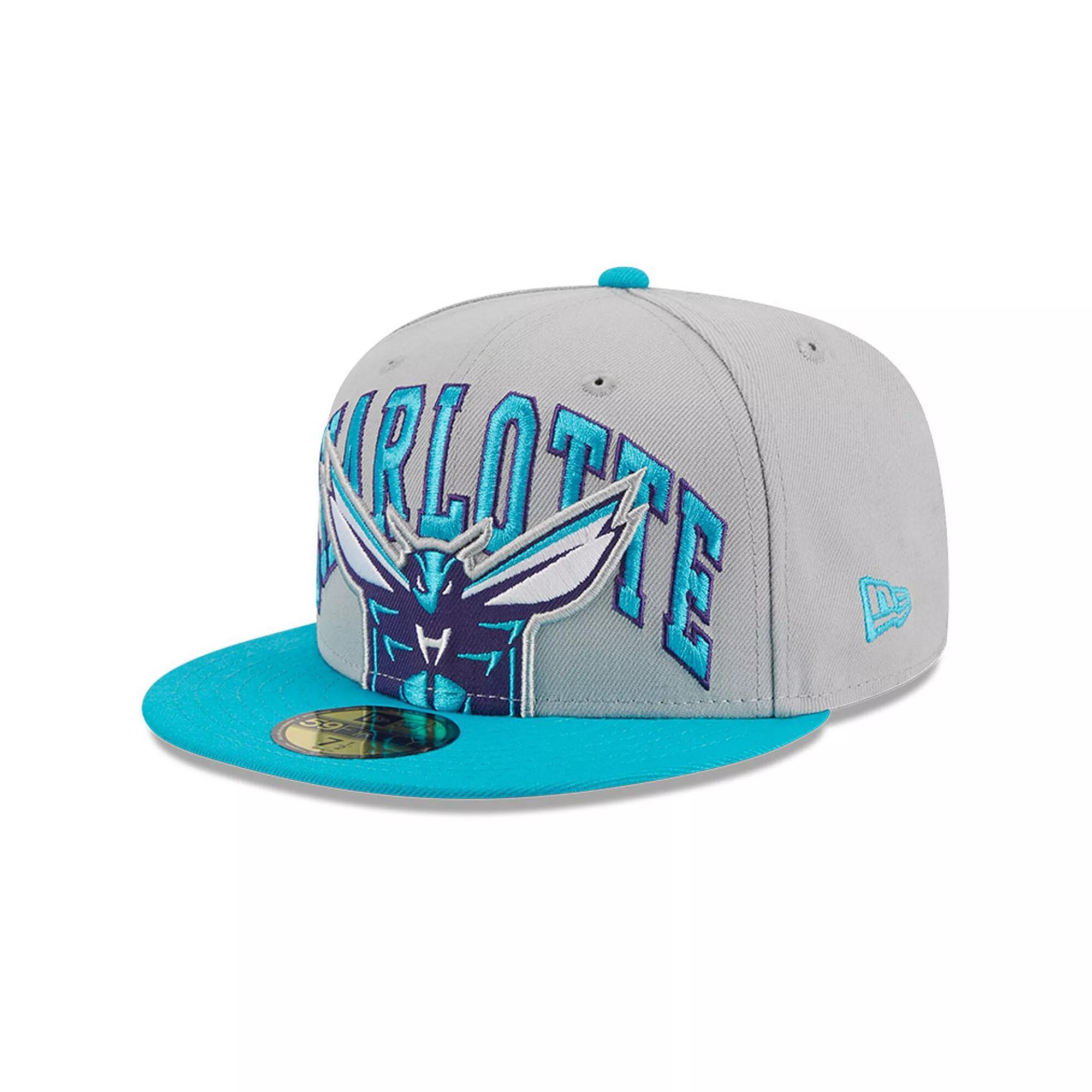 Mens New Era Gray/Teal Charlotte Hornets Tip-Off Two-Tone 59FIFTY Fitted Hat Product Image
