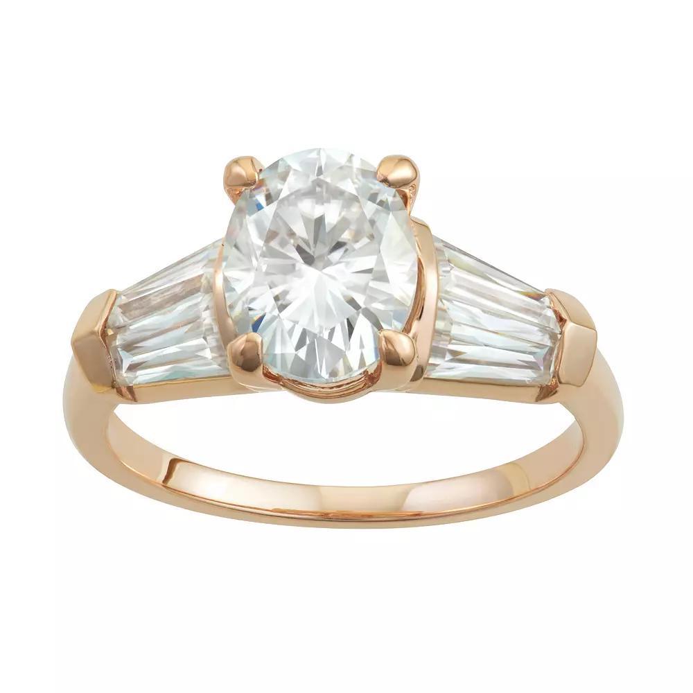 Charles & Colvard 14k Gold 3 1/4 Carat T.W. Lab-Created Oval Engagement Ring, Women's, Size: 6, White Product Image