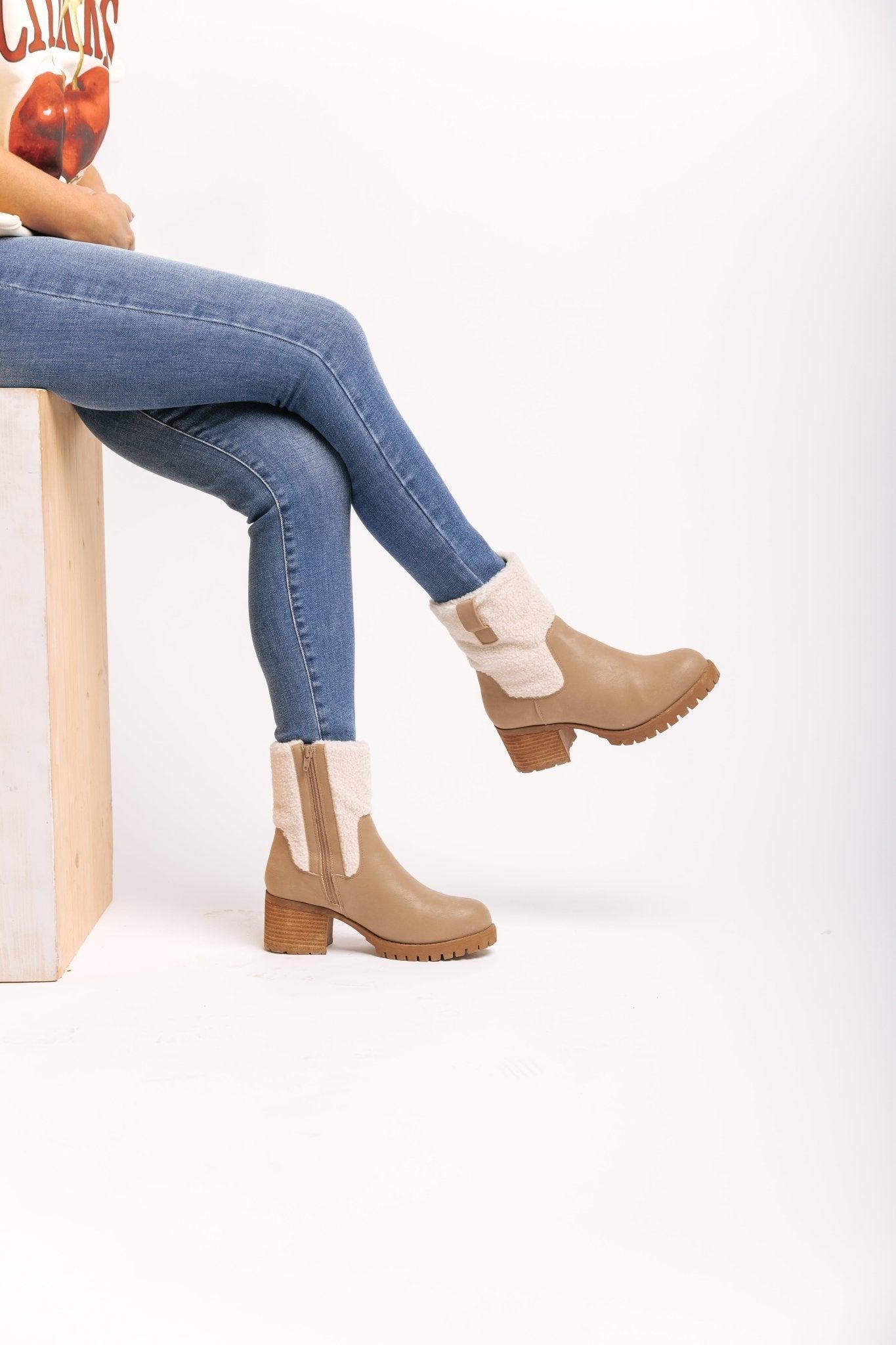 MIA Jakob Sherpa Heeled Booties - FINAL SALE Female Product Image
