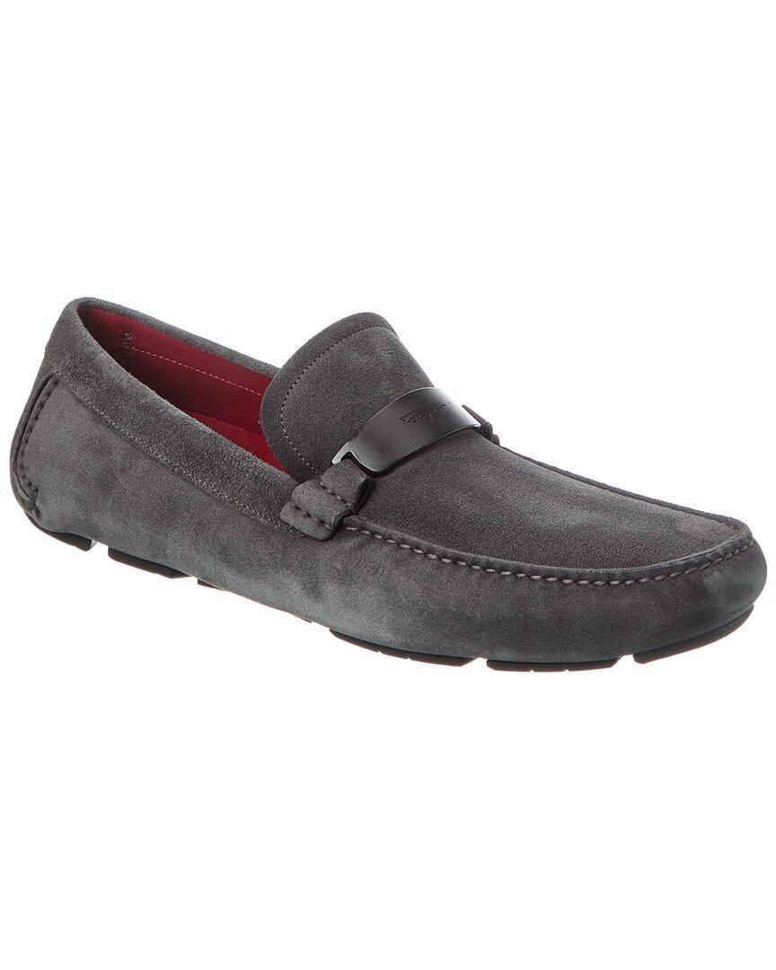 FERRAGAMO Suede Loafer In Grey Product Image
