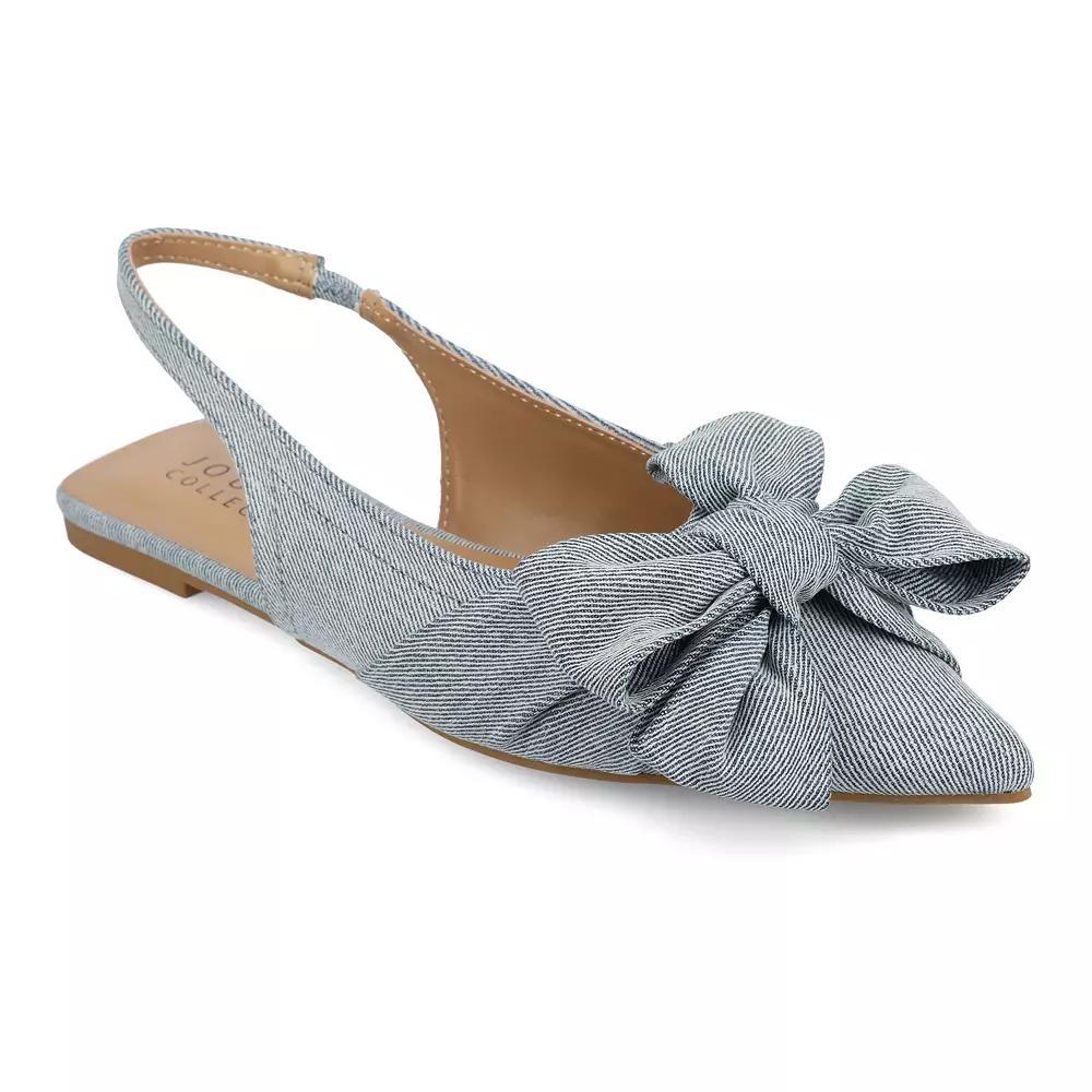 Journee Sabbrina Womens Tru Comfort Foam Sling Back Pointed Toe Flats Light Blue Product Image