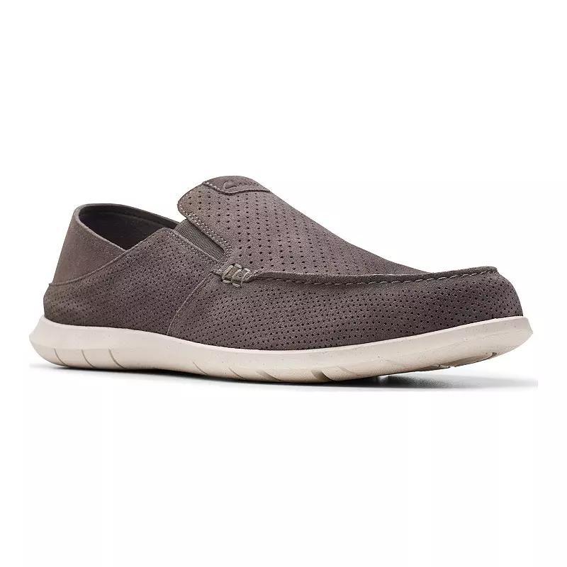 Clarks® Flexway Easy Men's Suede Shoes, Size: 11.5, Dark Gray Product Image