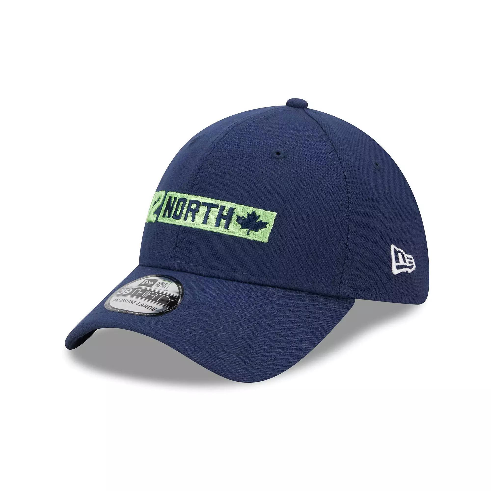 Men's New Era College Navy Seattle Seahawks 12 North Collection 39THIRTY Flex Hat, Size: Small/Medium, Blue Product Image